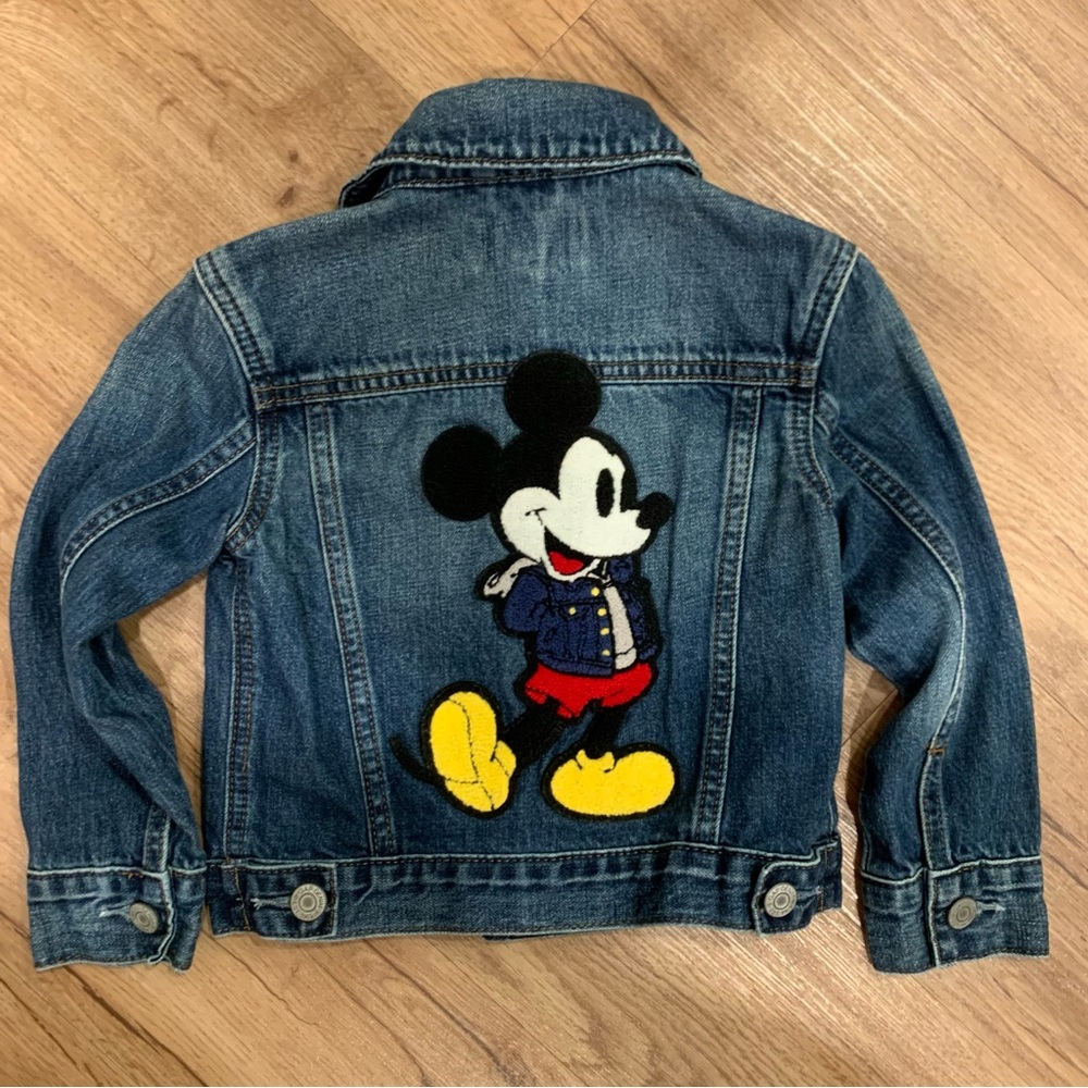 Baby Gap x Disney Unisex Denim Jacket with Mickey Mouse Patch